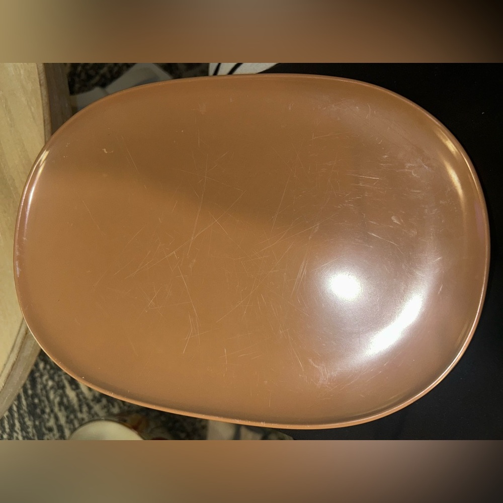 Texas Ware 144 Rounded Rectangle Oval Serving Platter Brown Melmac. Bread, roast
